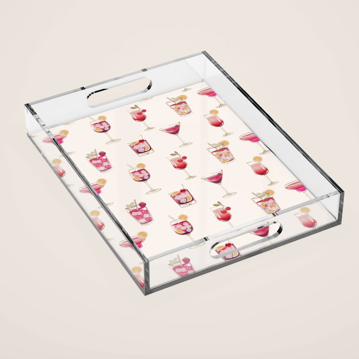  Light Glam Cocktails Theme Acrylic Tray Gallery Image 1
