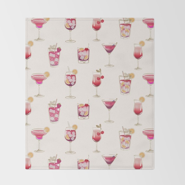  Light Glam Cocktails Theme Throw Blanket Gallery Image 2