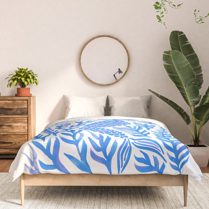 Kelp Forest Mermaid - Blue Palette Comforter Gallery Image 3