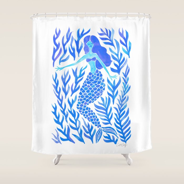 Kelp Forest Mermaid - Blue Palette Shower Curtain Gallery Image 1