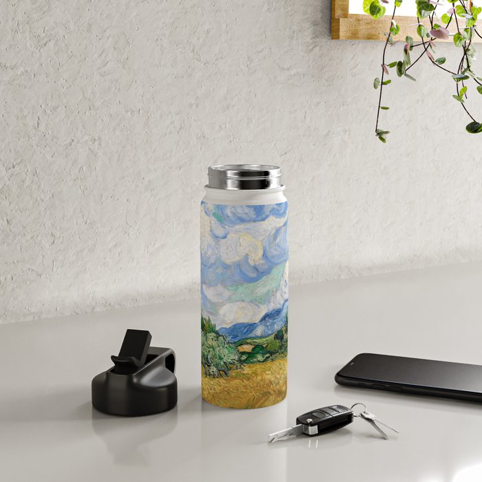 Wheat Field with Cypresses by Vincent van Gogh Water Bottle Gallery Image 4