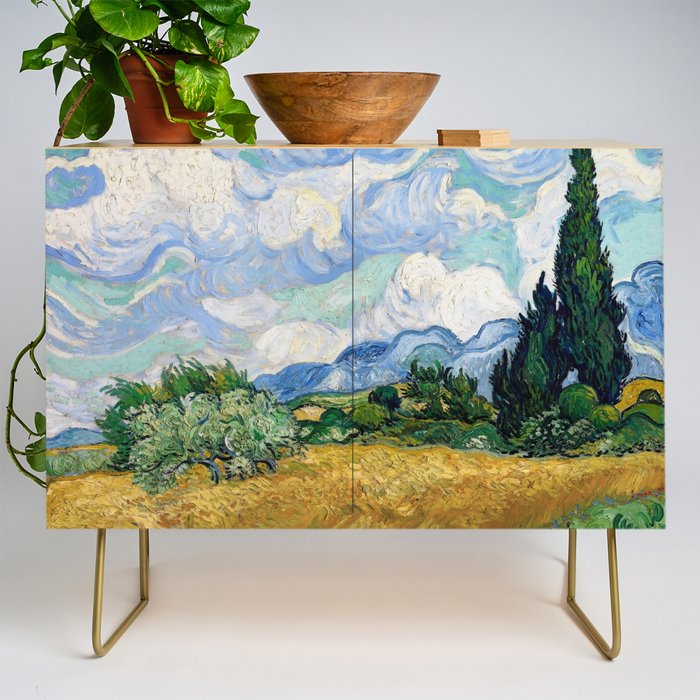 Wheat Field with Cypresses by Vincent van Gogh Credenza Gallery Image 1