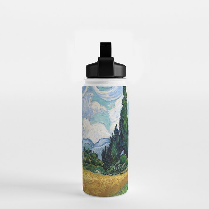 Wheat Field with Cypresses by Vincent van Gogh Water Bottle Gallery Image 2