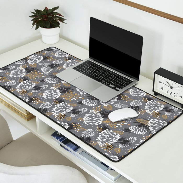 Festive Forest - Grey Desk Mat Gallery Image 2