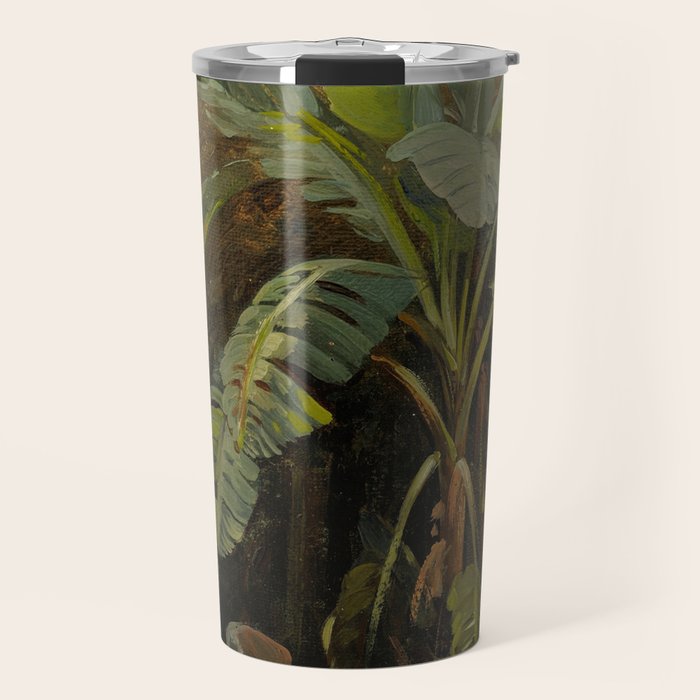  Tropical Vintage Jungle Botanicals in Earthy Greens and Lush Forest Tones Travel Mug Gallery Image 1