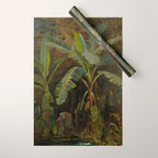  Tropical Vintage Jungle Botanicals in Earthy Greens and Lush Forest Tones Wrapping Paper Gallery Image 1