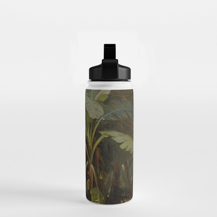  Tropical Vintage Jungle Botanicals in Earthy Greens and Lush Forest Tones Water Bottle Gallery Image 2
