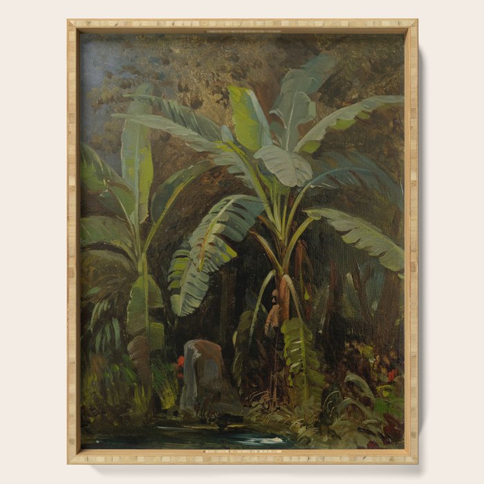  Tropical Vintage Jungle Botanicals in Earthy Greens and Lush Forest Tones Serving Tray Gallery Image 1