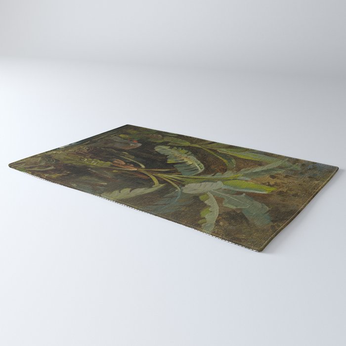  Tropical Vintage Jungle Botanicals in Earthy Greens and Lush Forest Tones Rug Gallery Image 3