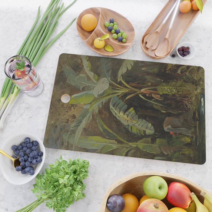  Tropical Vintage Jungle Botanicals in Earthy Greens and Lush Forest Tones Cutting Board Gallery Image 2