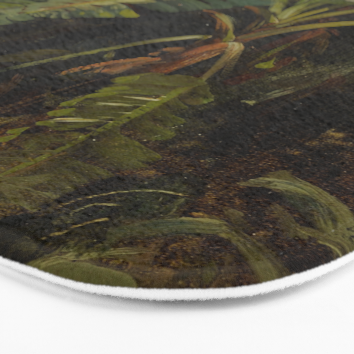  Tropical Vintage Jungle Botanicals in Earthy Greens and Lush Forest Tones Bath Mat Gallery Image 3