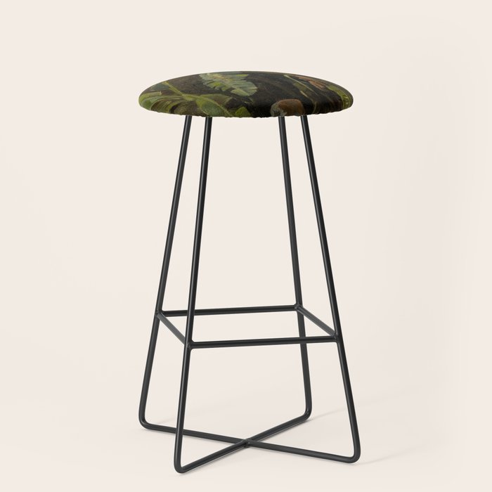  Tropical Vintage Jungle Botanicals in Earthy Greens and Lush Forest Tones Stool Gallery Image 1