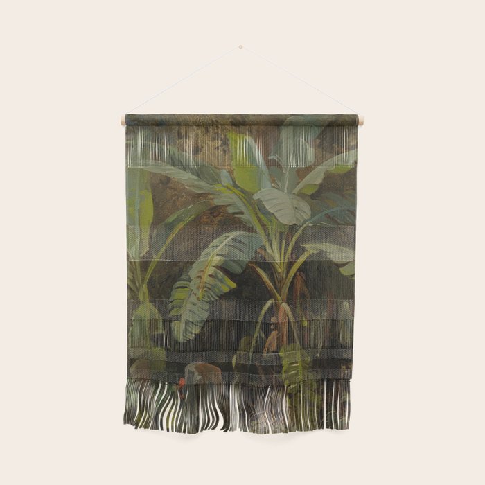  Tropical Vintage Jungle Botanicals in Earthy Greens and Lush Forest Tones Wall Hanging Gallery Image 1