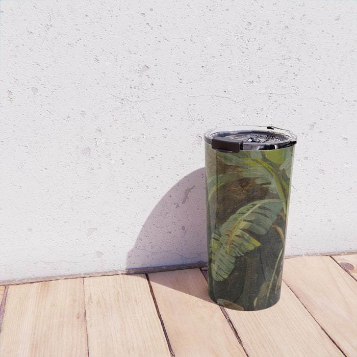  Tropical Vintage Jungle Botanicals in Earthy Greens and Lush Forest Tones Travel Mug Gallery Image 4
