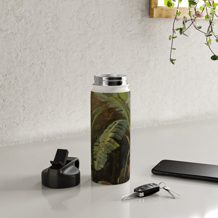  Tropical Vintage Jungle Botanicals in Earthy Greens and Lush Forest Tones Water Bottle Gallery Image 4