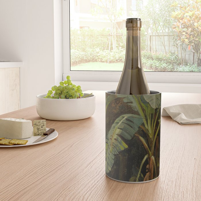  Tropical Vintage Jungle Botanicals in Earthy Greens and Lush Forest Tones Wine Chiller Gallery Image 4