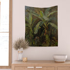  Tropical Vintage Jungle Botanicals in Earthy Greens and Lush Forest Tones Wall Tapestry Gallery Image 2