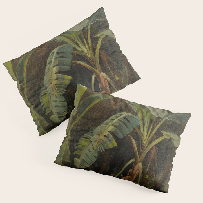  Tropical Vintage Jungle Botanicals in Earthy Greens and Lush Forest Tones Pillow Sham Gallery Image 1