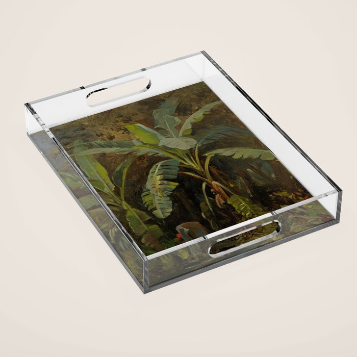  Tropical Vintage Jungle Botanicals in Earthy Greens and Lush Forest Tones Acrylic Tray Gallery Image 1