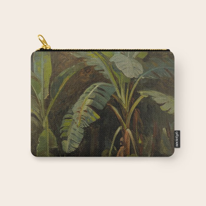  Tropical Vintage Jungle Botanicals in Earthy Greens and Lush Forest Tones Carry All Pouch Gallery Image 1