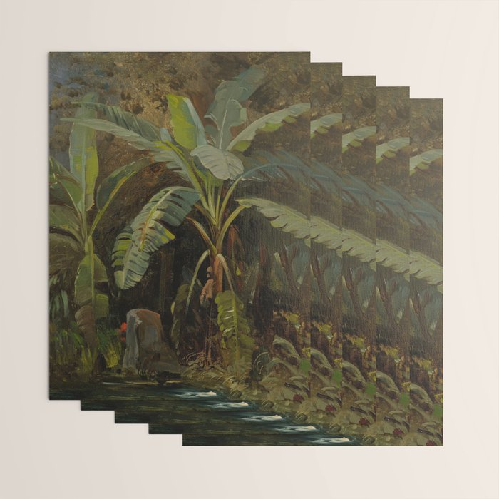  Tropical Vintage Jungle Botanicals in Earthy Greens and Lush Forest Tones Wrapping Paper Gallery Image 3