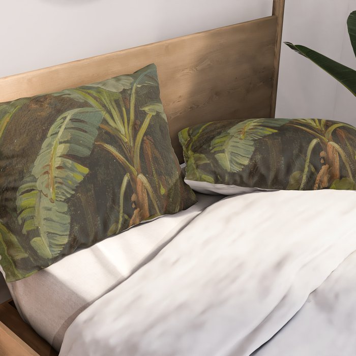  Tropical Vintage Jungle Botanicals in Earthy Greens and Lush Forest Tones Pillow Sham Gallery Image 2