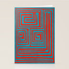 Vibrant Colors OP Art Teal Red Abstract Stationery Card Gallery Image 2