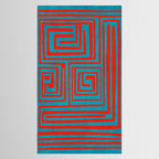 Vibrant Colors OP Art Teal Red Abstract Tablecloth Gallery Image 2