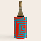 Vibrant Colors OP Art Teal Red Abstract Wine Chiller Gallery Image 1
