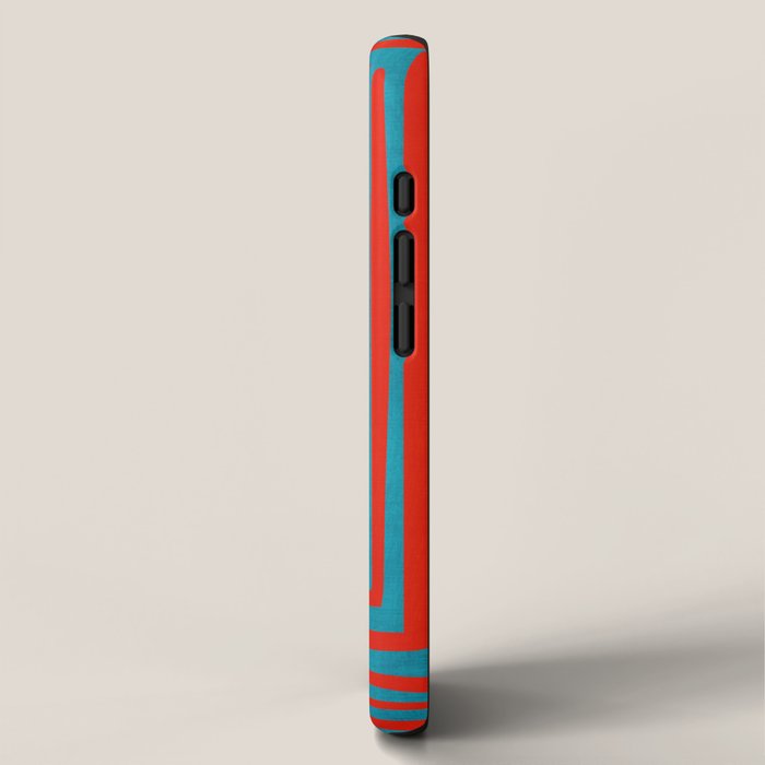 Vibrant Colors OP Art Teal Red Abstract iPhone Case Gallery Image 2