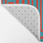Vibrant Colors OP Art Teal Red Abstract Bath Mat Gallery Image 2