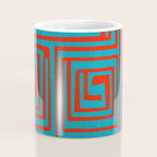 Vibrant Colors OP Art Teal Red Abstract Coffee Mug Gallery Image 4