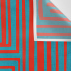 Vibrant Colors OP Art Teal Red Abstract Wall Tapestry Gallery Image 3