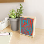 Vibrant Colors OP Art Teal Red Abstract Mini Art Print Gallery Image 2