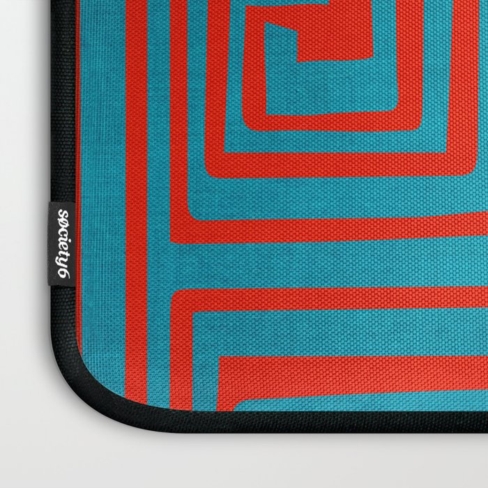 Vibrant Colors OP Art Teal Red Abstract Laptop Sleeve Gallery Image 3