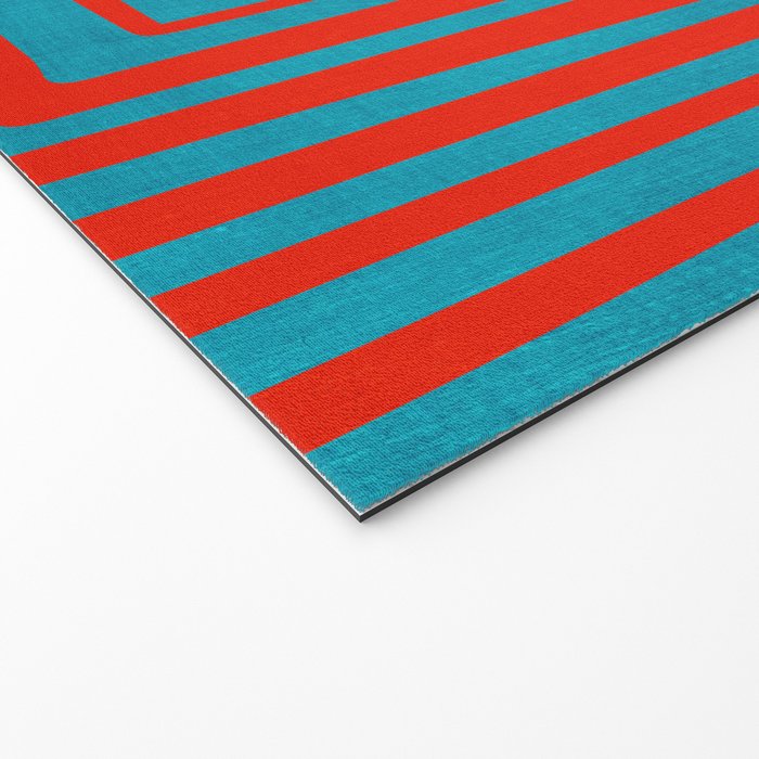Vibrant Colors OP Art Teal Red Abstract Welcome Mat Gallery Image 2