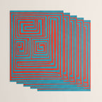 Vibrant Colors OP Art Teal Red Abstract Wrapping Paper Gallery Image 3