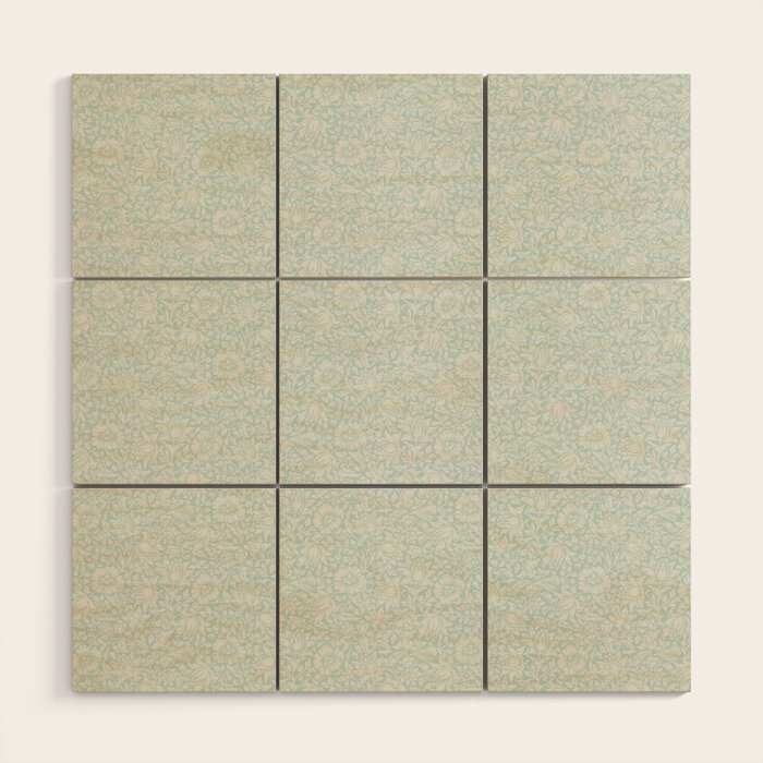 William Morris Mallow Chalk Duck Egg Blue Wood Wall Art Gallery Image 1