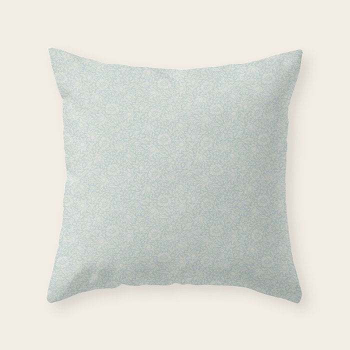 William Morris Mallow Chalk Duck Egg Blue Throw Pillow Gallery Image 1