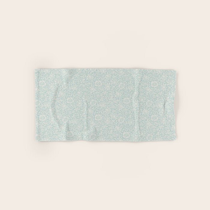 William Morris Mallow Chalk Duck Egg Blue Bath Towel Gallery Image 1
