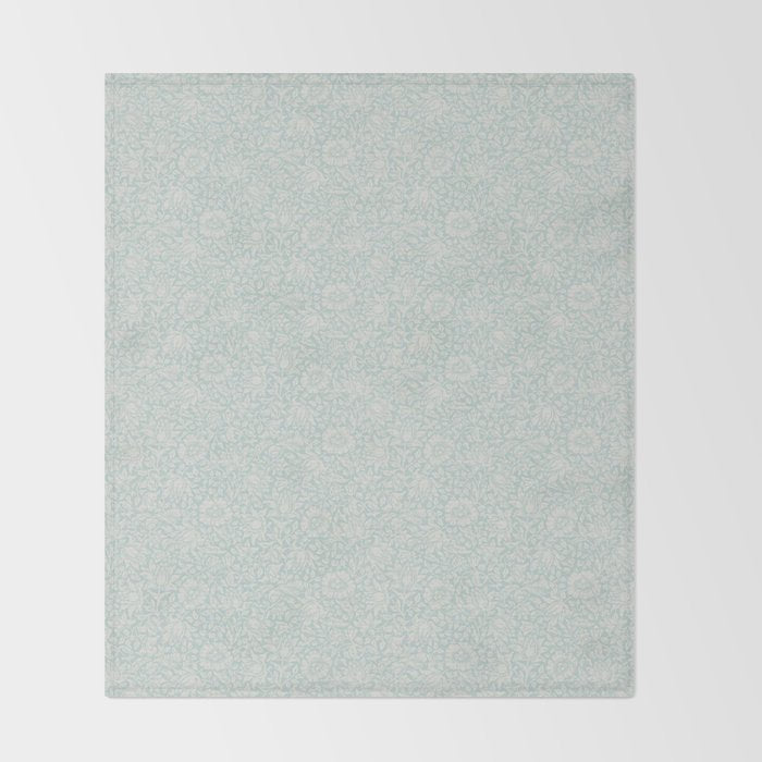 William Morris Mallow Chalk Duck Egg Blue Throw Blanket Gallery Image 2