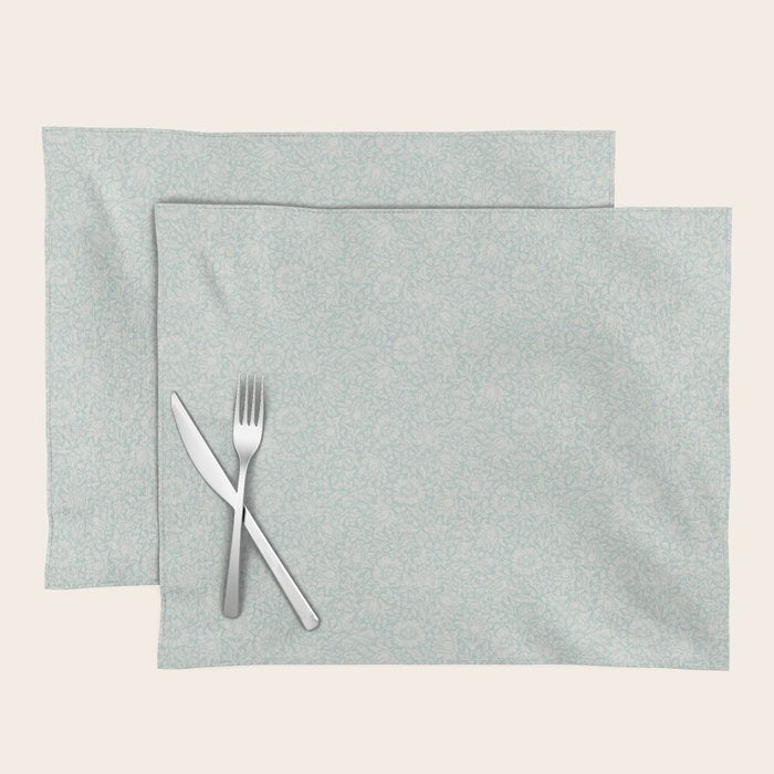 William Morris Mallow Chalk Duck Egg Blue Placemat Gallery Image 1