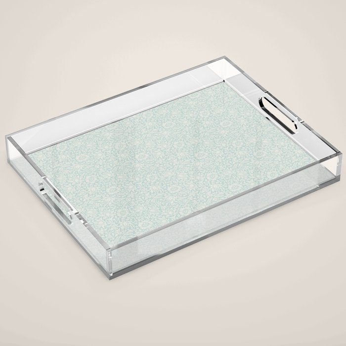 William Morris Mallow Chalk Duck Egg Blue Acrylic Tray Gallery Image 1