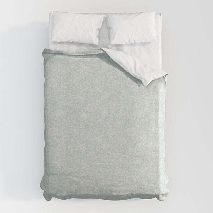 William Morris Mallow Chalk Duck Egg Blue Duvet Cover Gallery Image 1