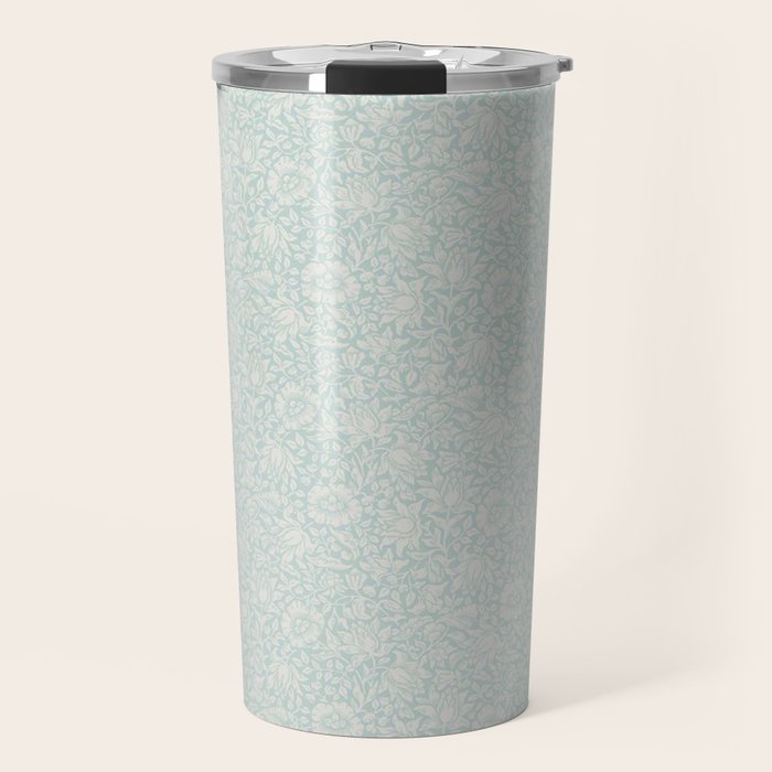 William Morris Mallow Chalk Duck Egg Blue Travel Mug Gallery Image 1