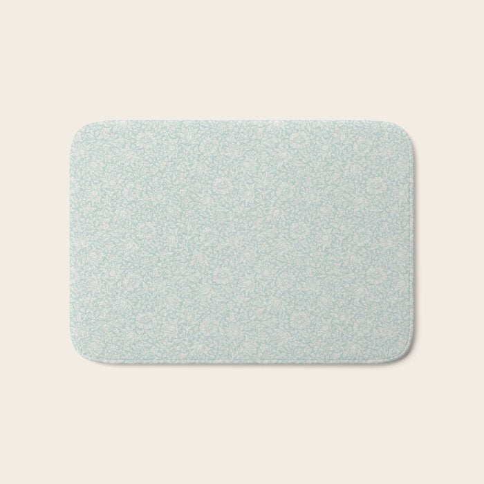 William Morris Mallow Chalk Duck Egg Blue Bath Mat Gallery Image 1
