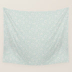 William Morris Mallow Chalk Duck Egg Blue Wall Tapestry Gallery Image 4