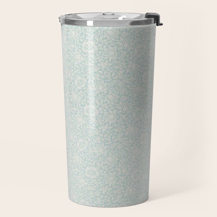 William Morris Mallow Chalk Duck Egg Blue Travel Mug Gallery Image 2