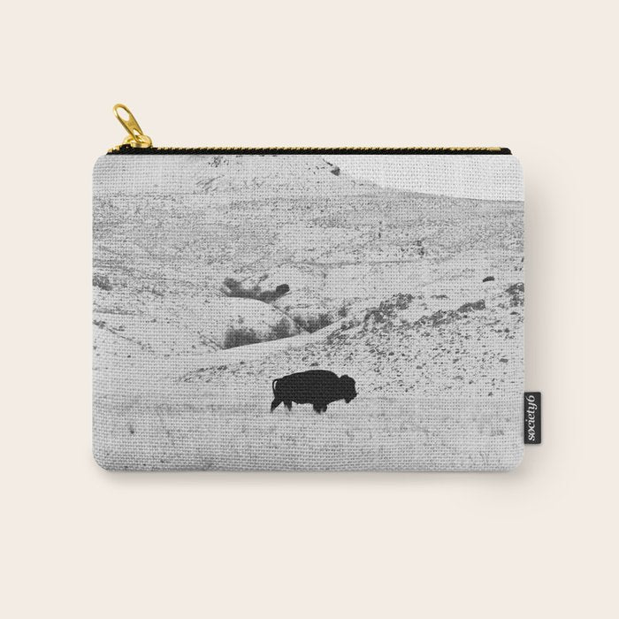 Black and White Bison Carry All Pouch Gallery Image 1