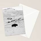 Black and White Bison Stationery Card Gallery Image 2